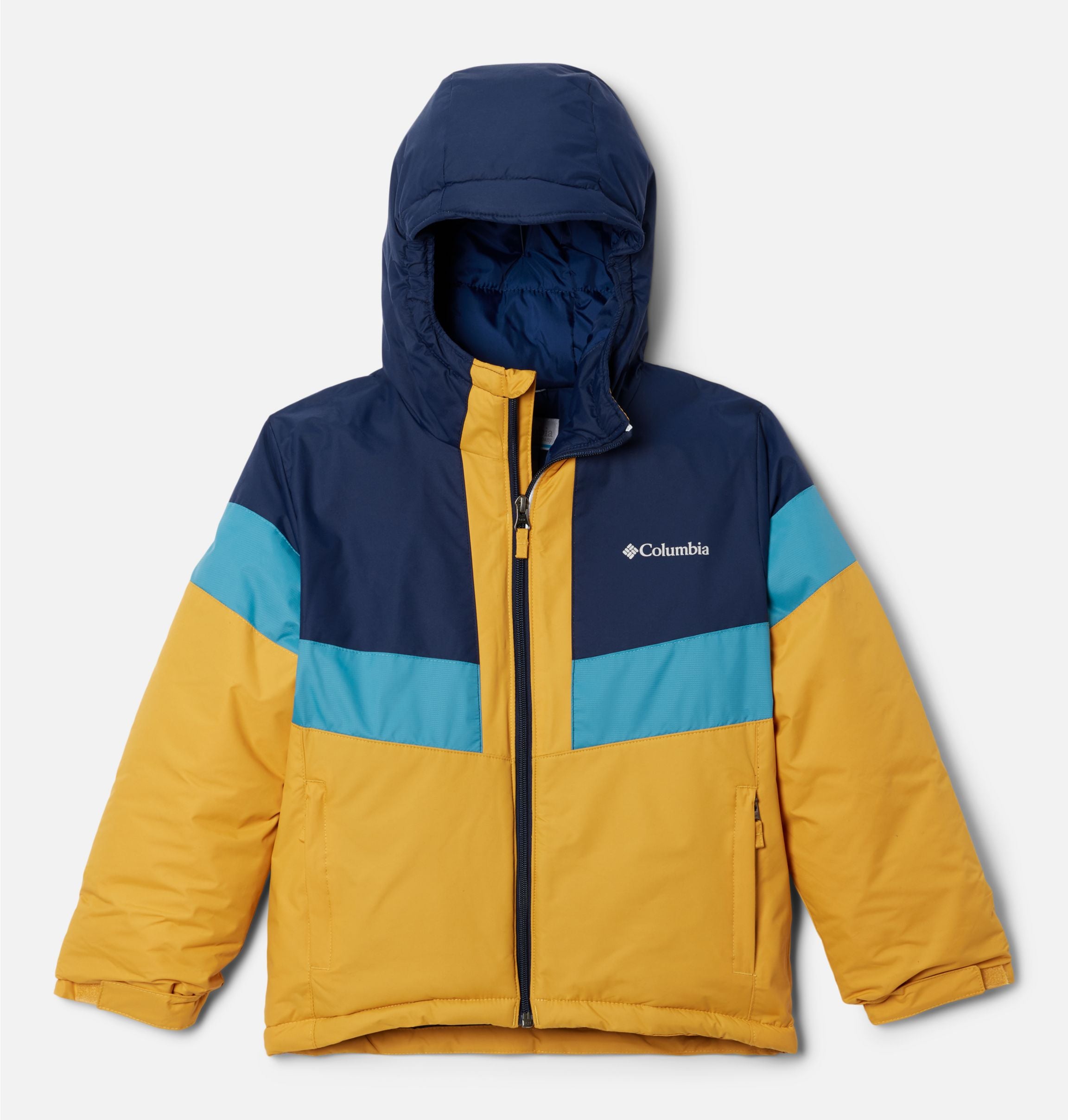 Blue and yellow columbia jacket 2025