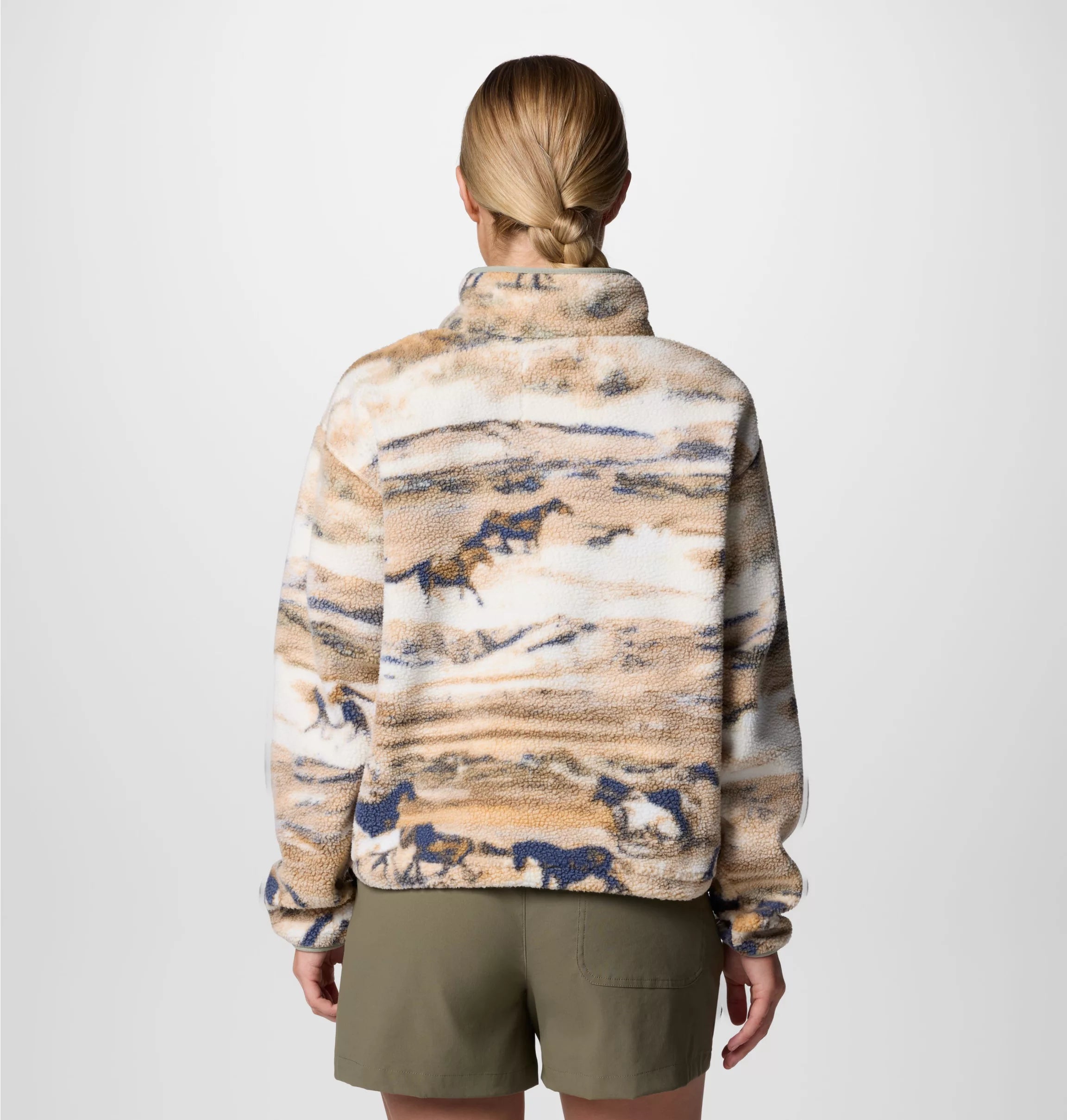 Women's Helvetia™ II Cropped Sherpa Half Snap Printed Fleece | Columbia | Portwest - The Outdoor Shop