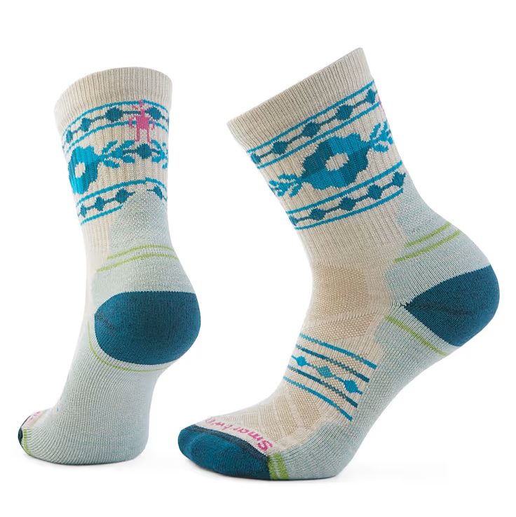 Women's Hike Retro Floral Mid Crew Socks | SMARTWOOL | Portwest - The Outdoor Shop