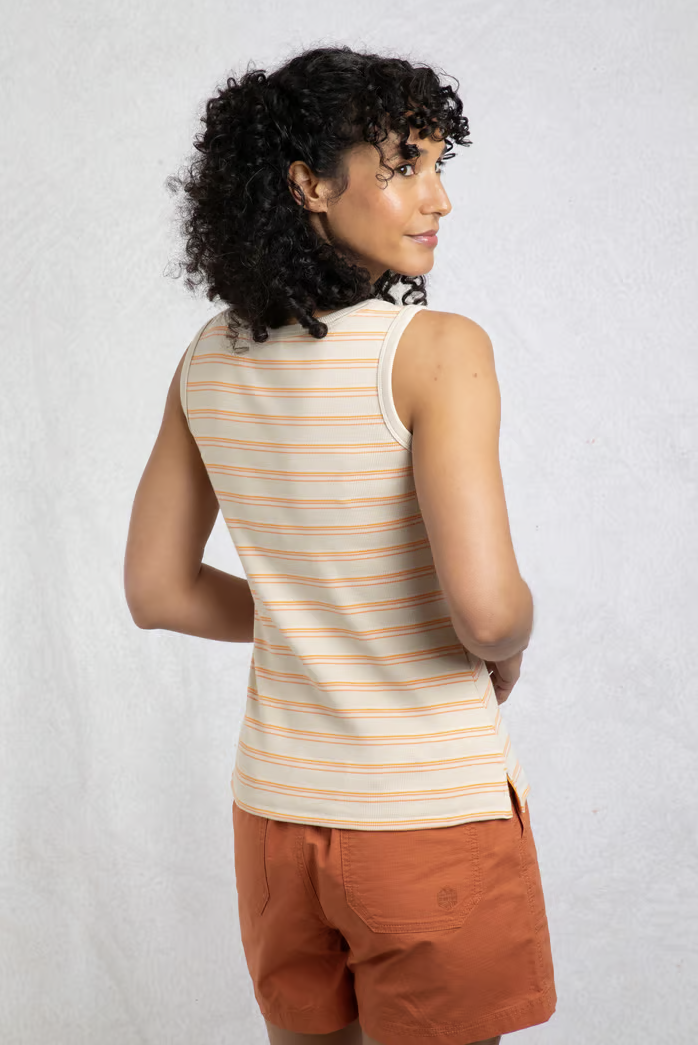 Women's Luna Organic Cotton Ribbed Stripe Vest | Weird Fish | Portwest - The Outdoor Shop