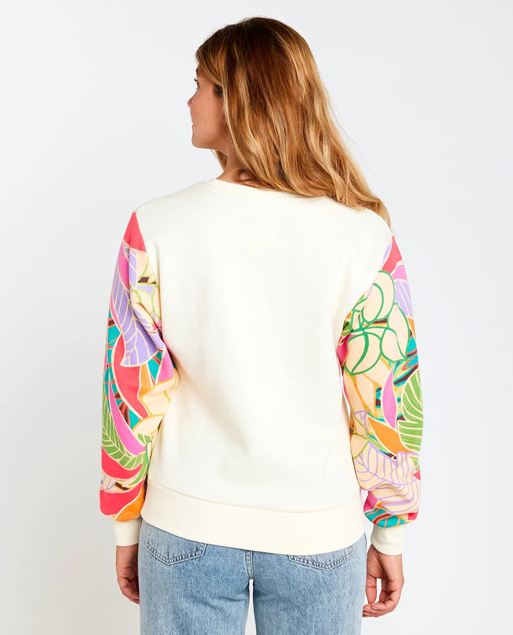 Rip Curl Women's Wavy Print Sleeves Crew Fleece