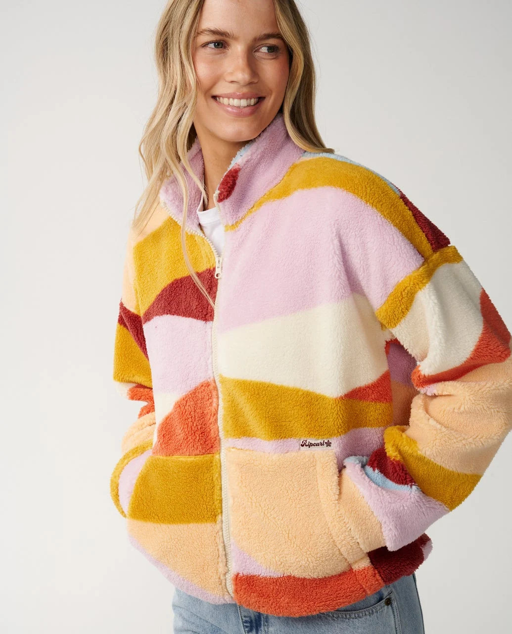 Rip Curl Women's Retro Swell Standard Zip Through Polar Fleece