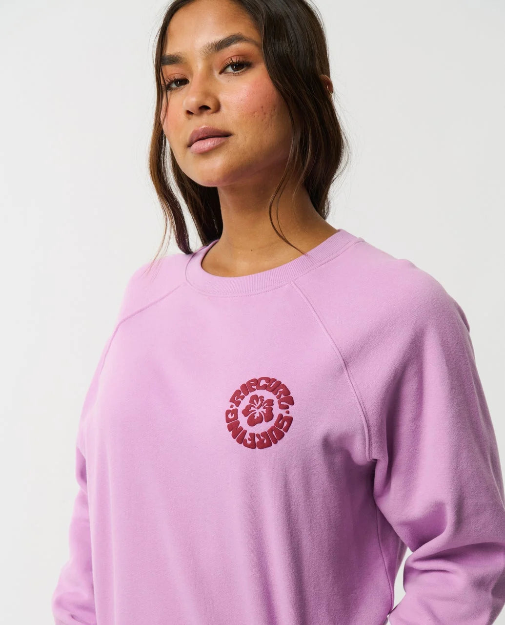 Rip Curl Women's Surf Puff Raglan Relaxed Crew Fleece