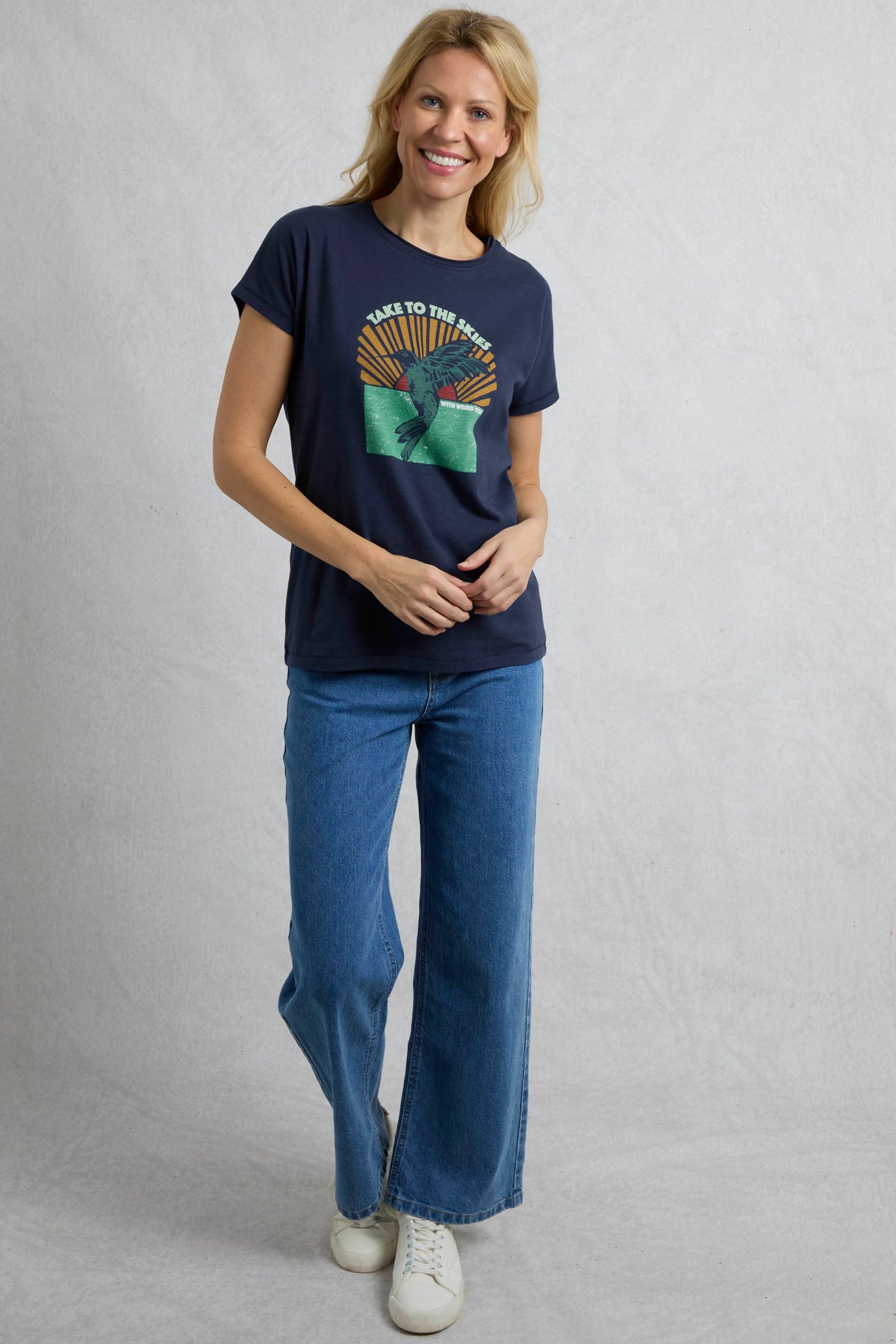 Women's Fly Free Organic Cotton Slub Graphic T-Shirt | Weird Fish | Portwest - The Outdoor Shop