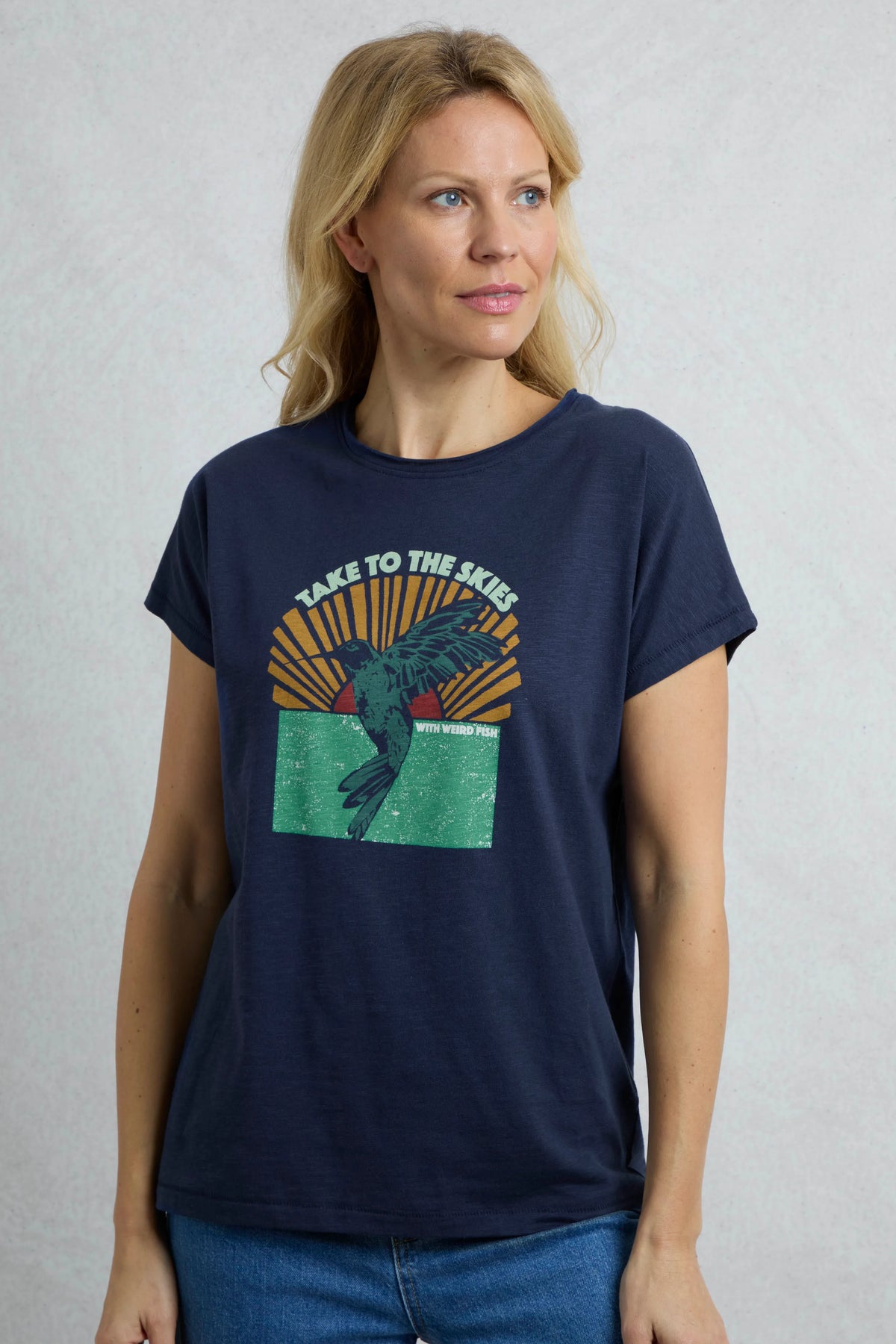 Women's Fly Free Organic Cotton Slub Graphic T-Shirt | Weird Fish | Portwest - The Outdoor Shop