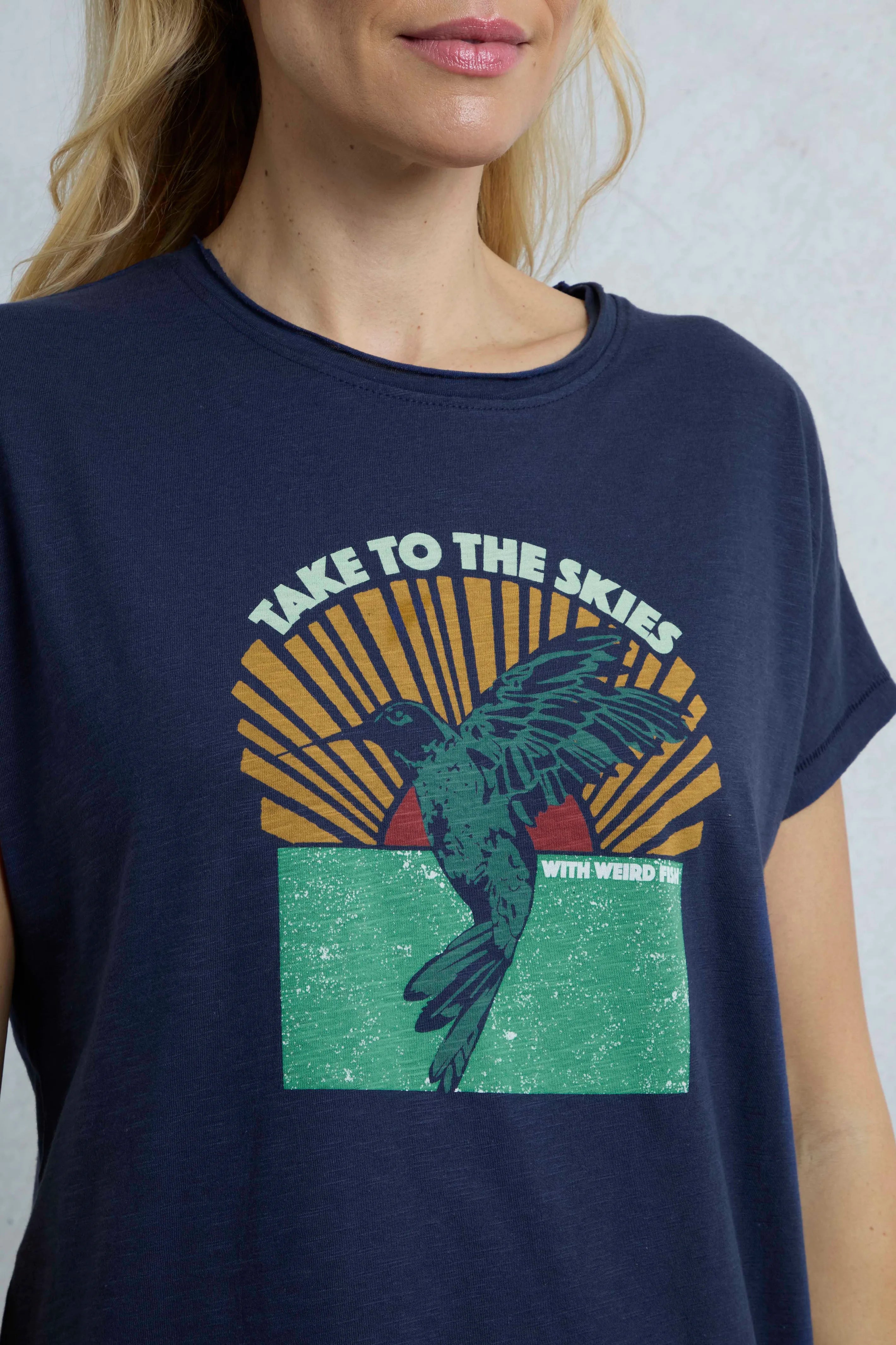Women's Fly Free Organic Cotton Slub Graphic T-Shirt | Weird Fish | Portwest - The Outdoor Shop