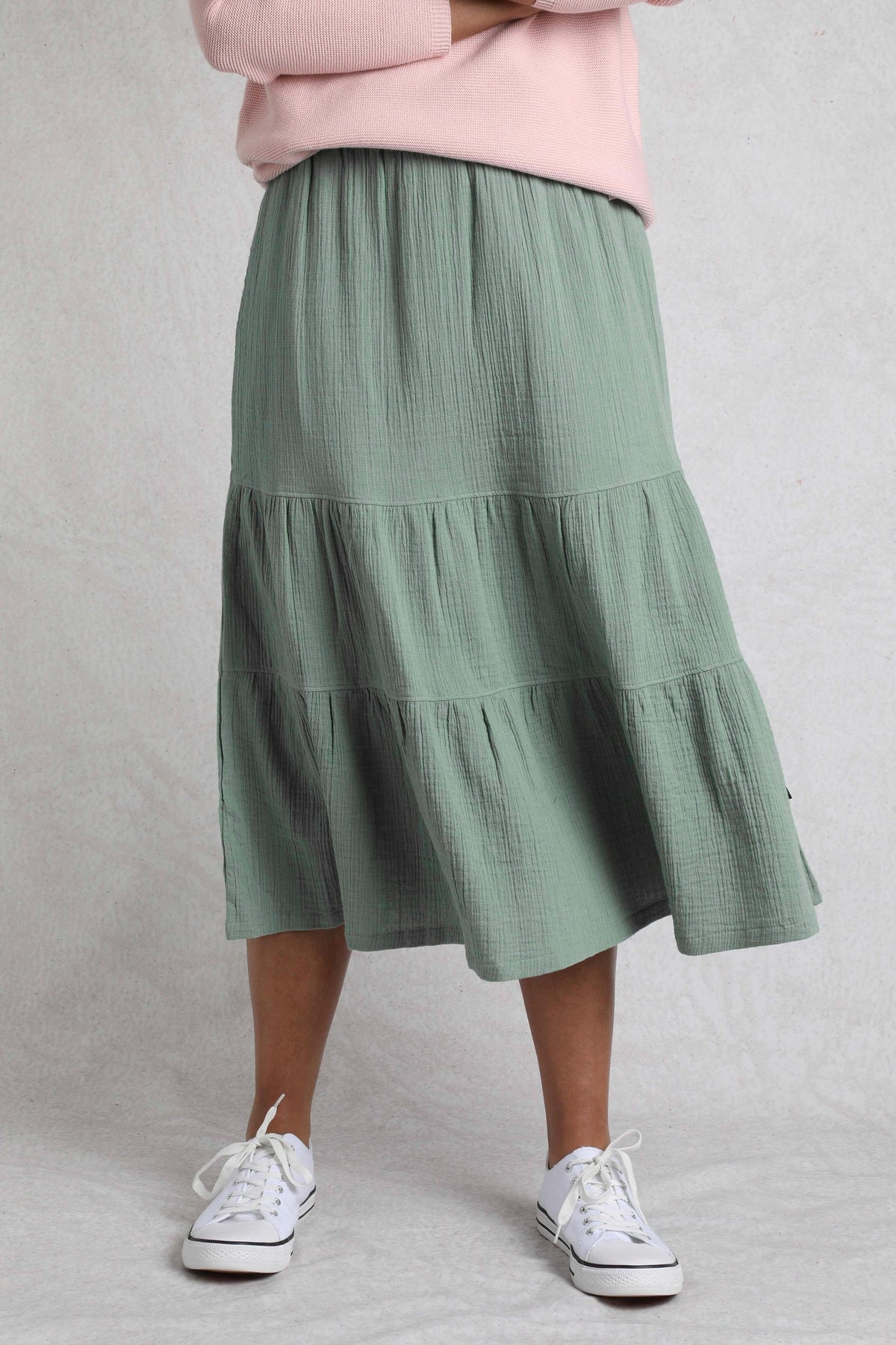 Women's Lathika Organic Cotton Tiered Midi Skirt | Weird Fish | Portwest - The Outdoor Shop