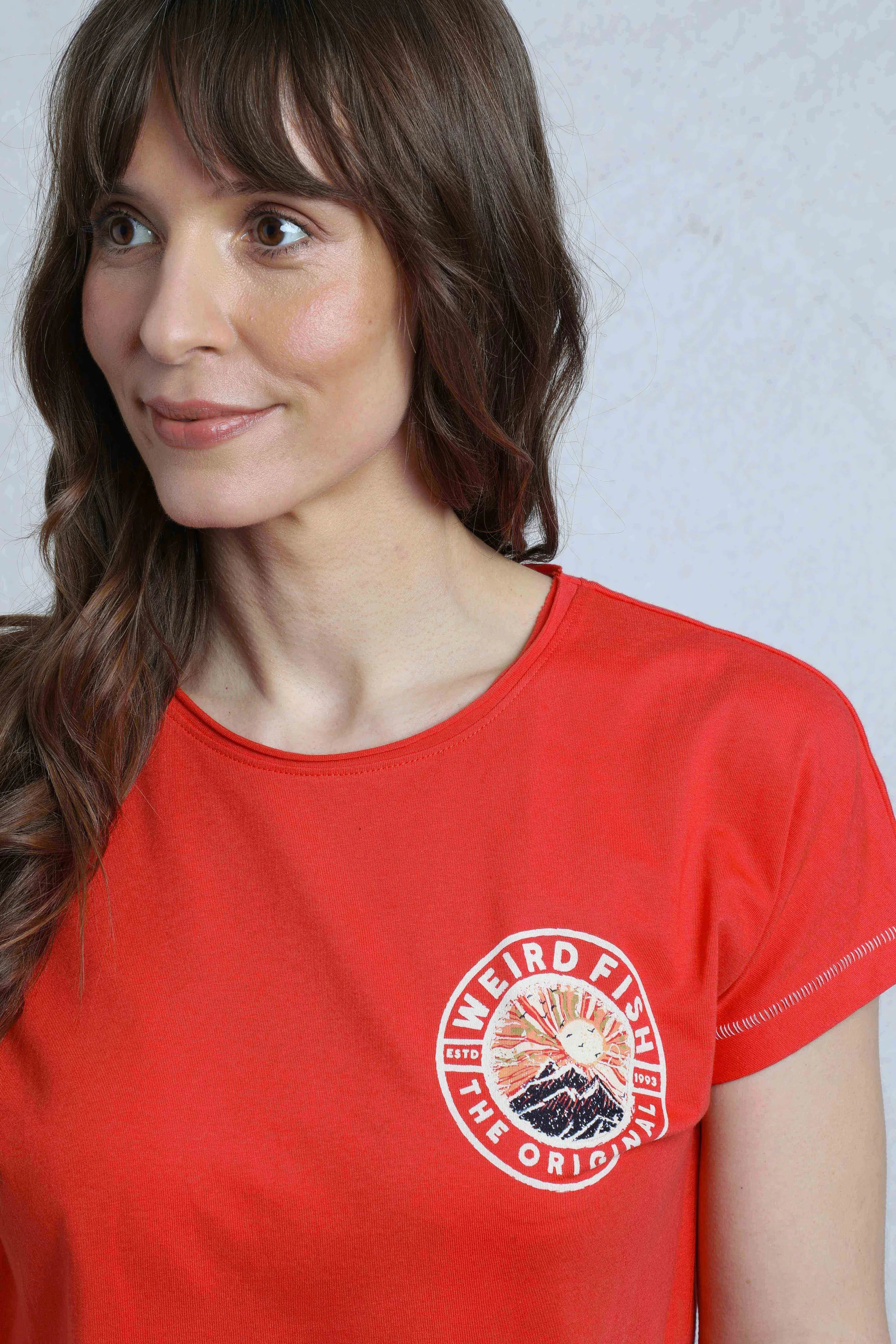 Women's Sunset Summit Back Print Organic Cotton Graphic T-Shirt | Weird Fish | Portwest - The Outdoor Shop