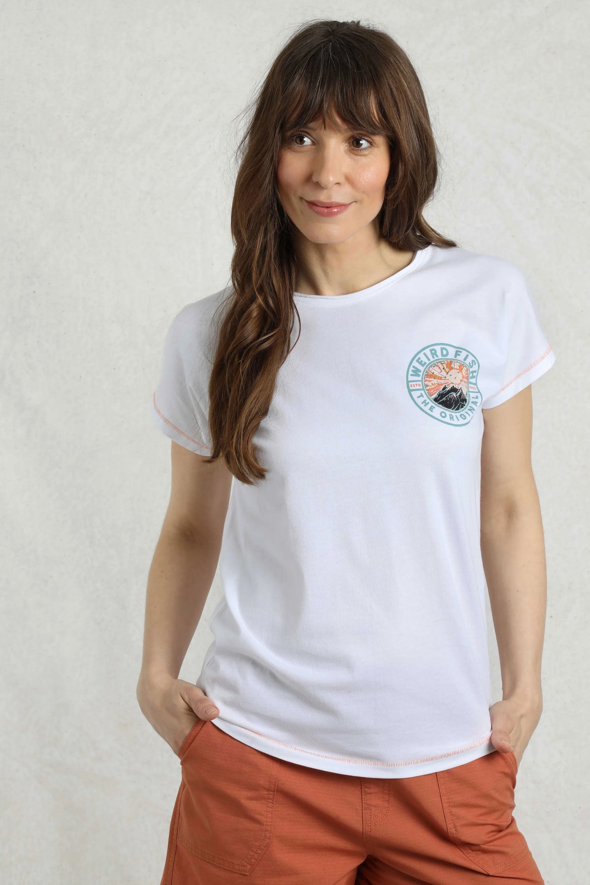 Women's Sunset Summit Back Print Organic Cotton Graphic T-Shirt | Weird Fish | Portwest - The Outdoor Shop