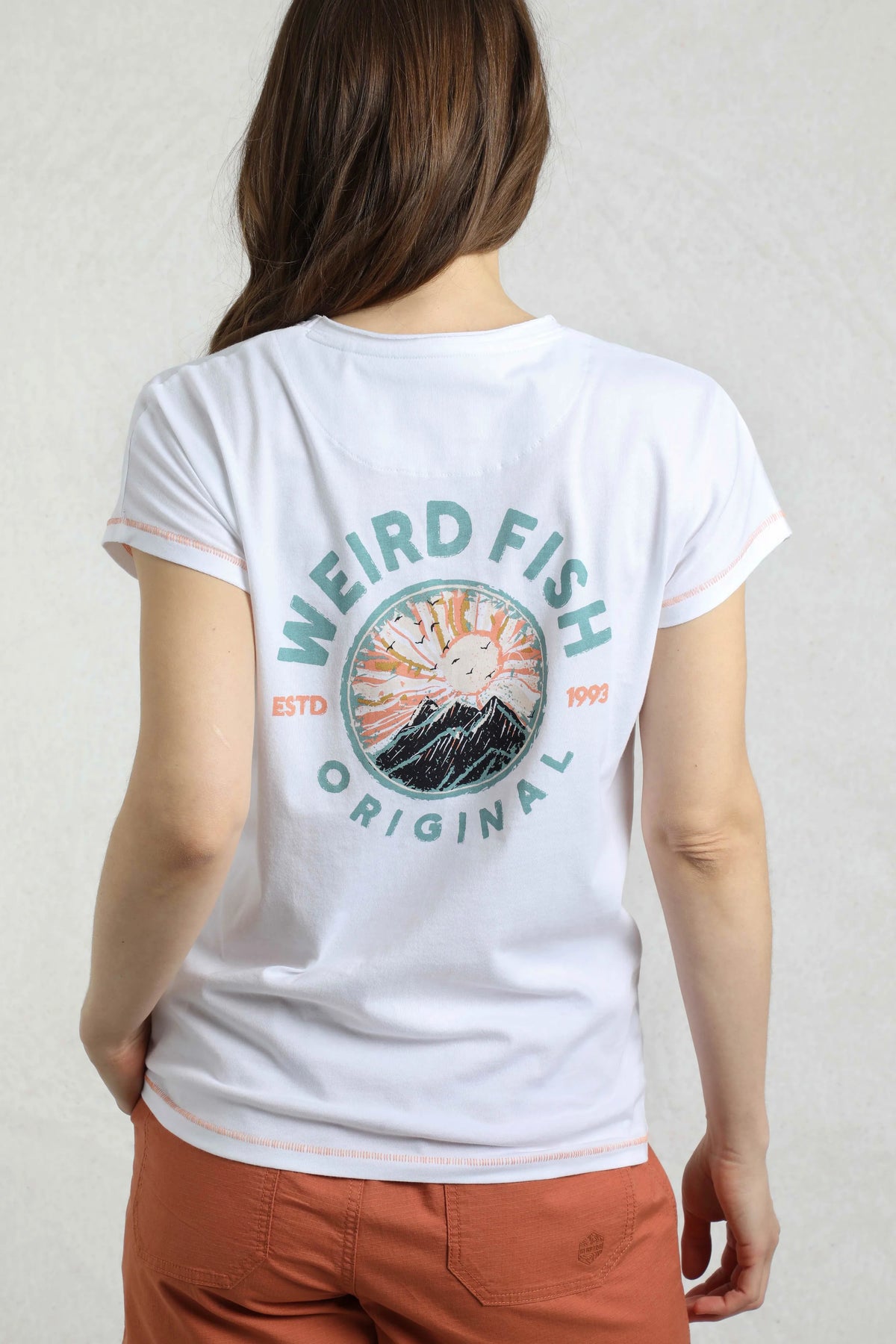 Women's Sunset Summit Back Print Organic Cotton Graphic T-Shirt | Weird Fish | Portwest - The Outdoor Shop