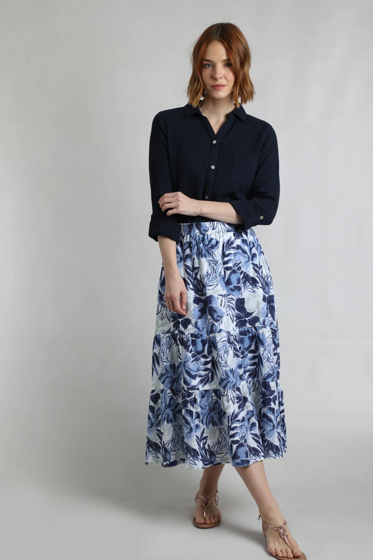 Women's Harini Organic Cotton Double Cloth Printed Midi Skirt | Weird Fish | Portwest - The Outdoor Shop