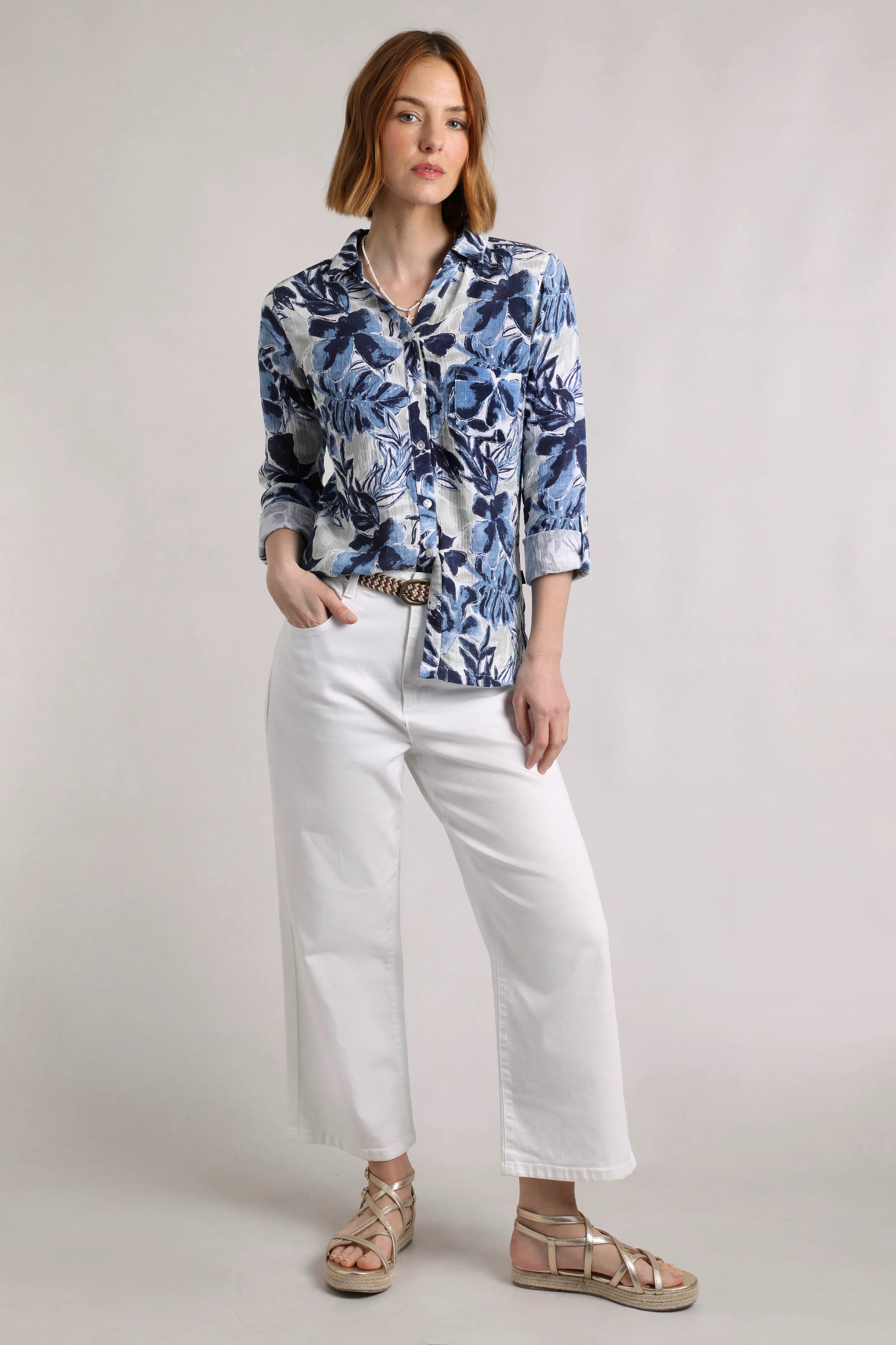 Women's Syona Organic Cotton Double Cloth Printed Shirt