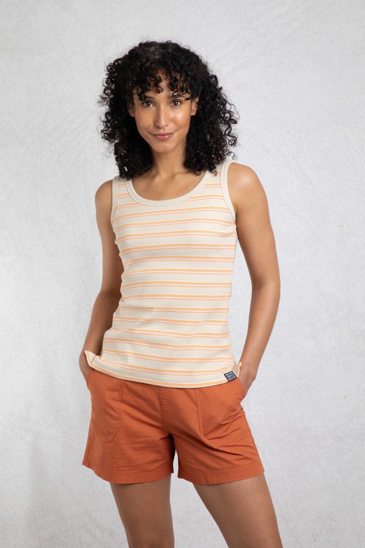 Women's Luna Organic Cotton Ribbed Stripe Vest | Weird Fish | Portwest - The Outdoor Shop