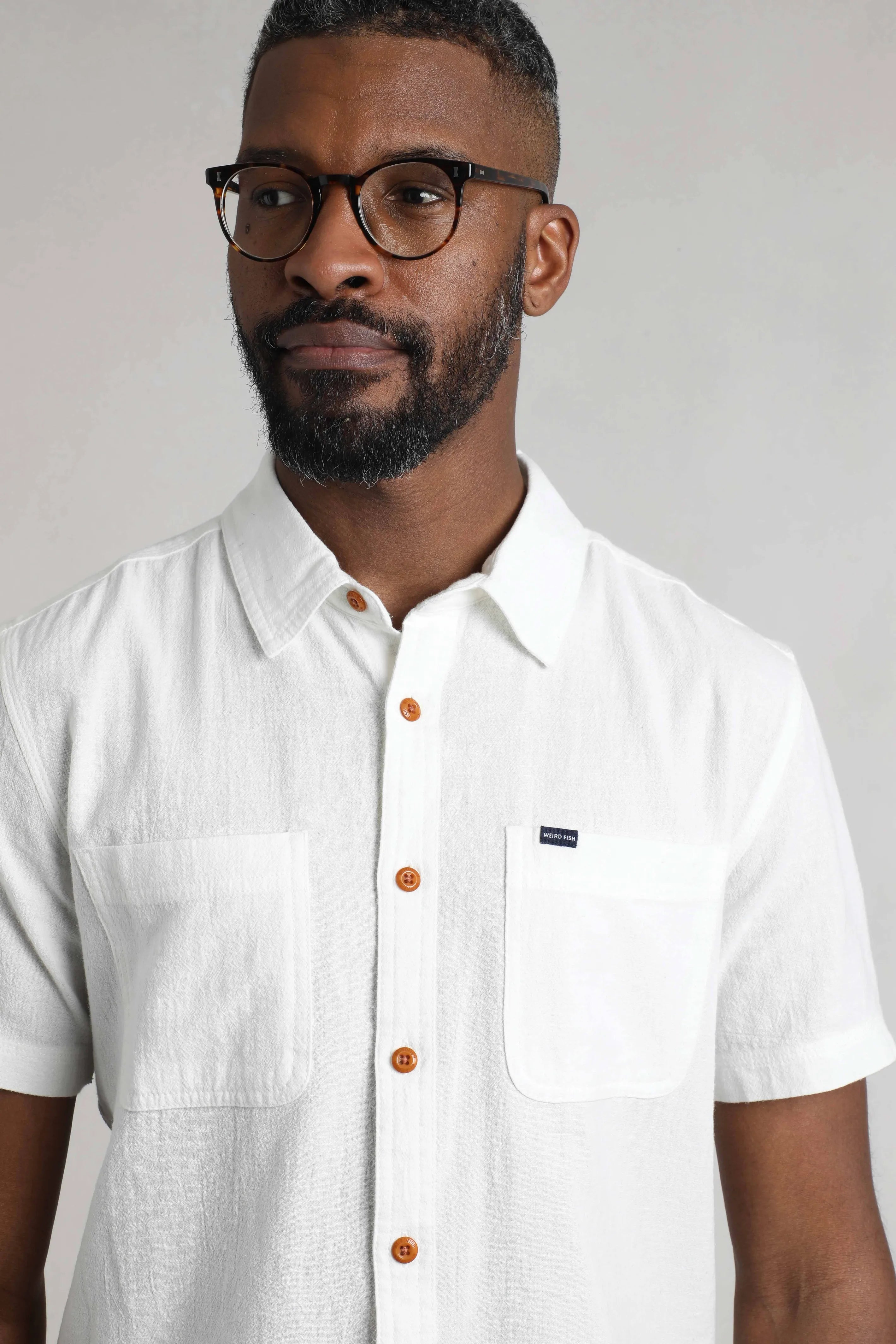 Men's Hinton Organic Cotton and Linen Crepe Shirt | Weird Fish | Portwest - The Outdoor Shop