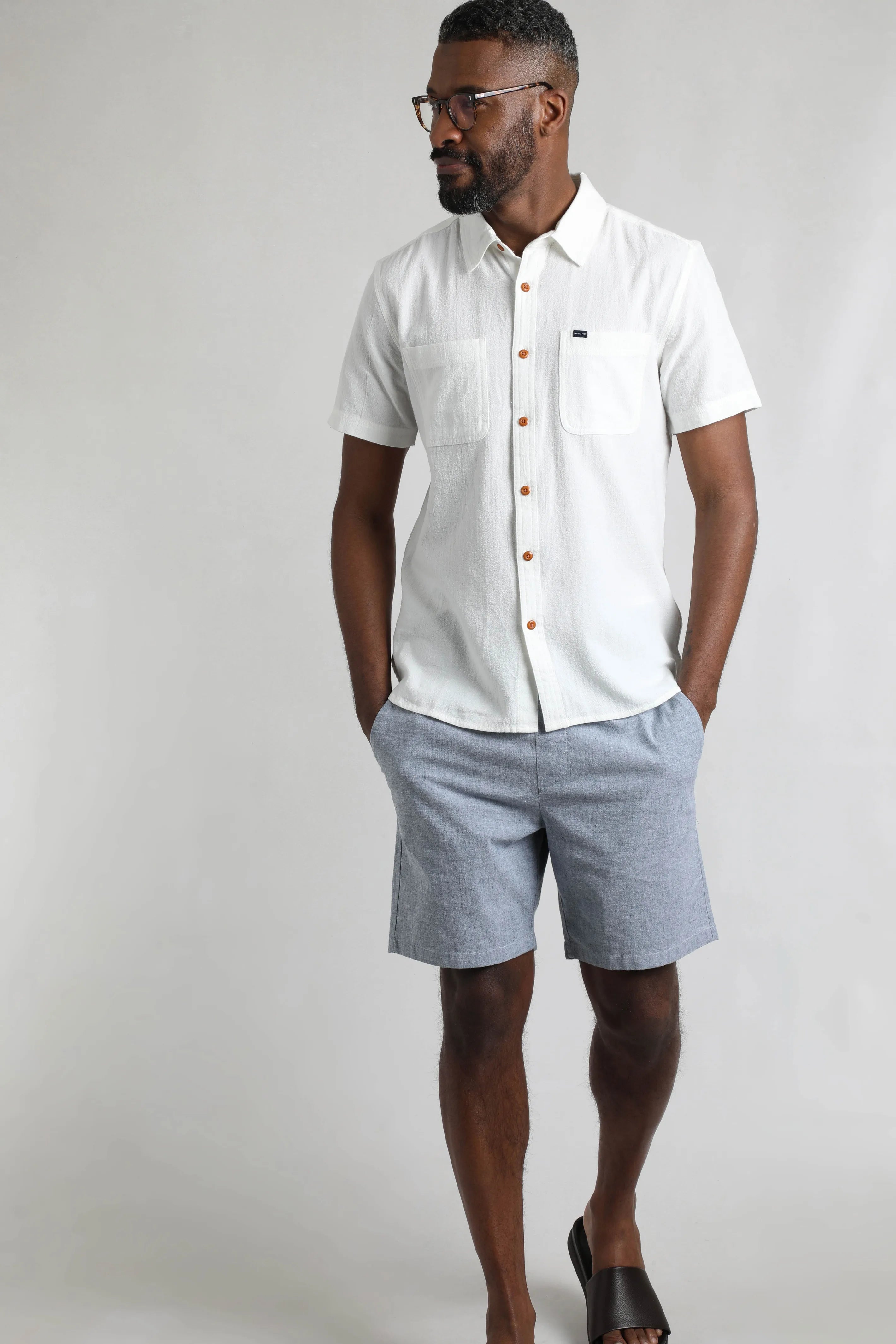 Men's Hinton Organic Cotton and Linen Crepe Shirt | Weird Fish | Portwest - The Outdoor Shop