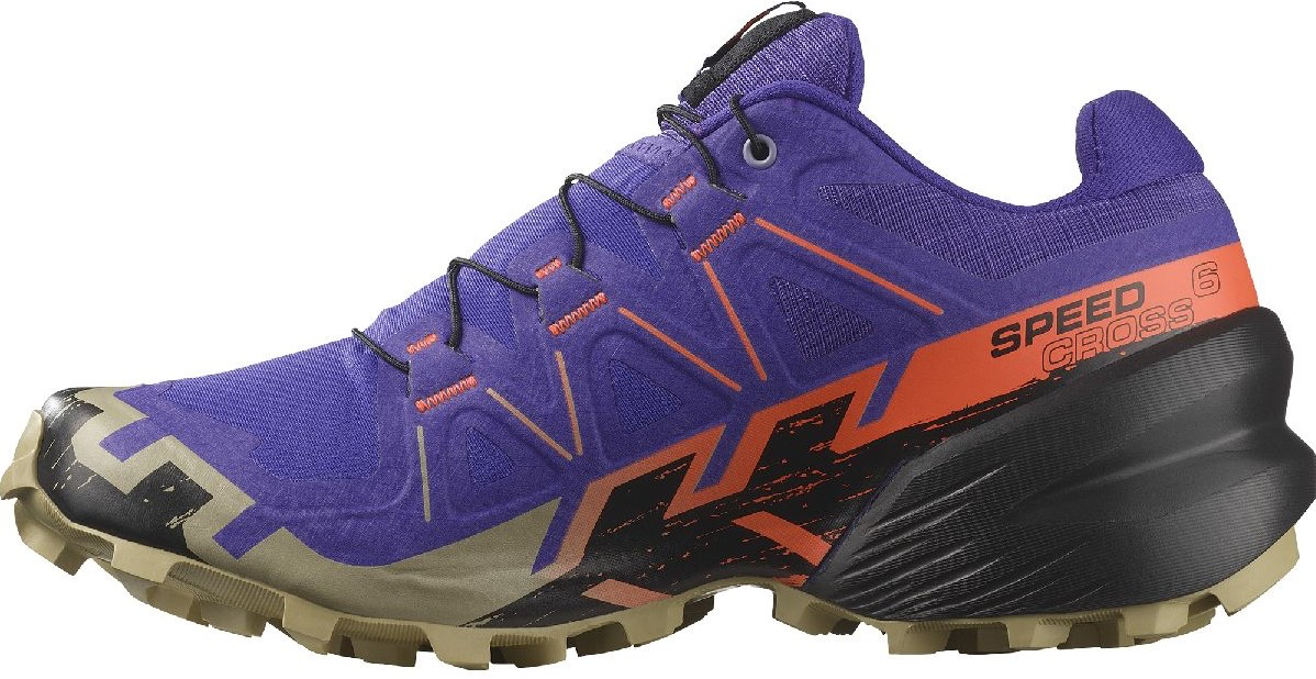 SALOMON SPEEDCROSS 6 - Trail running shoes - liberty black/neon flame