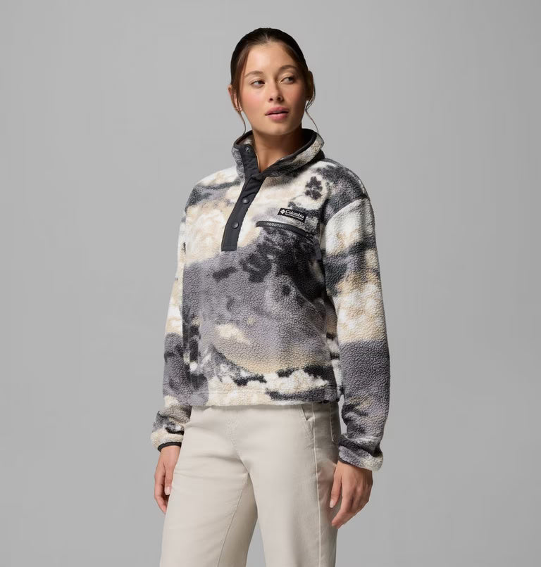 Women's Helvetia™ II Cropped Sherpa Half Snap Printed Fleece | Columbia | Portwest - The Outdoor Shop