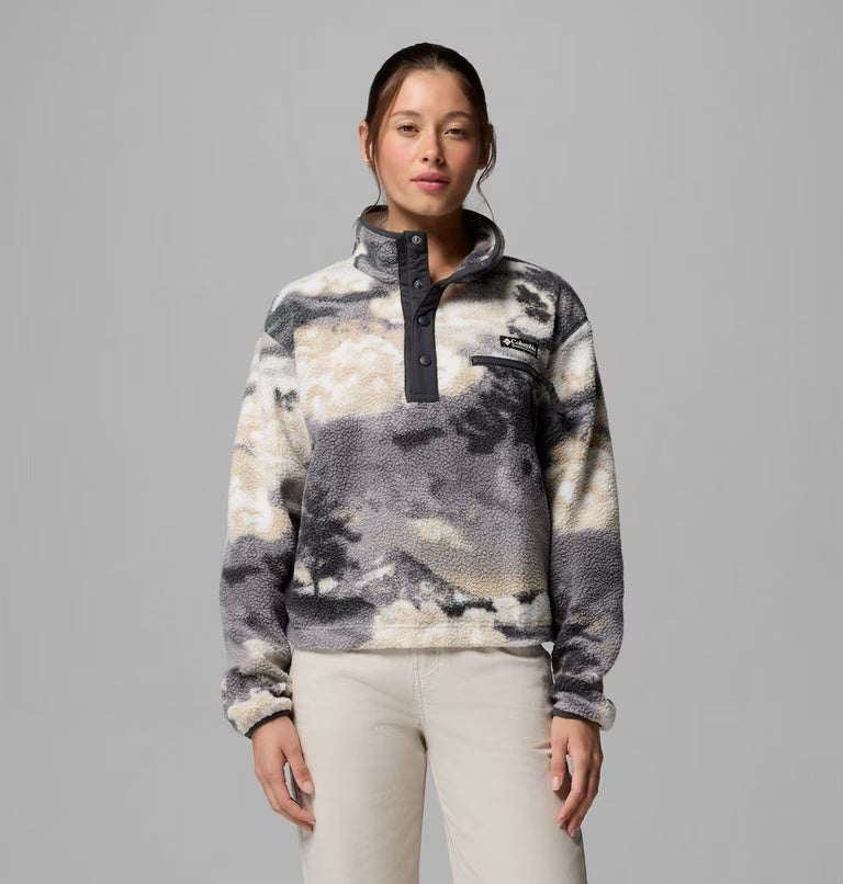 Women's Helvetia™ II Cropped Sherpa Half Snap Printed Fleece | Columbia | Portwest - The Outdoor Shop