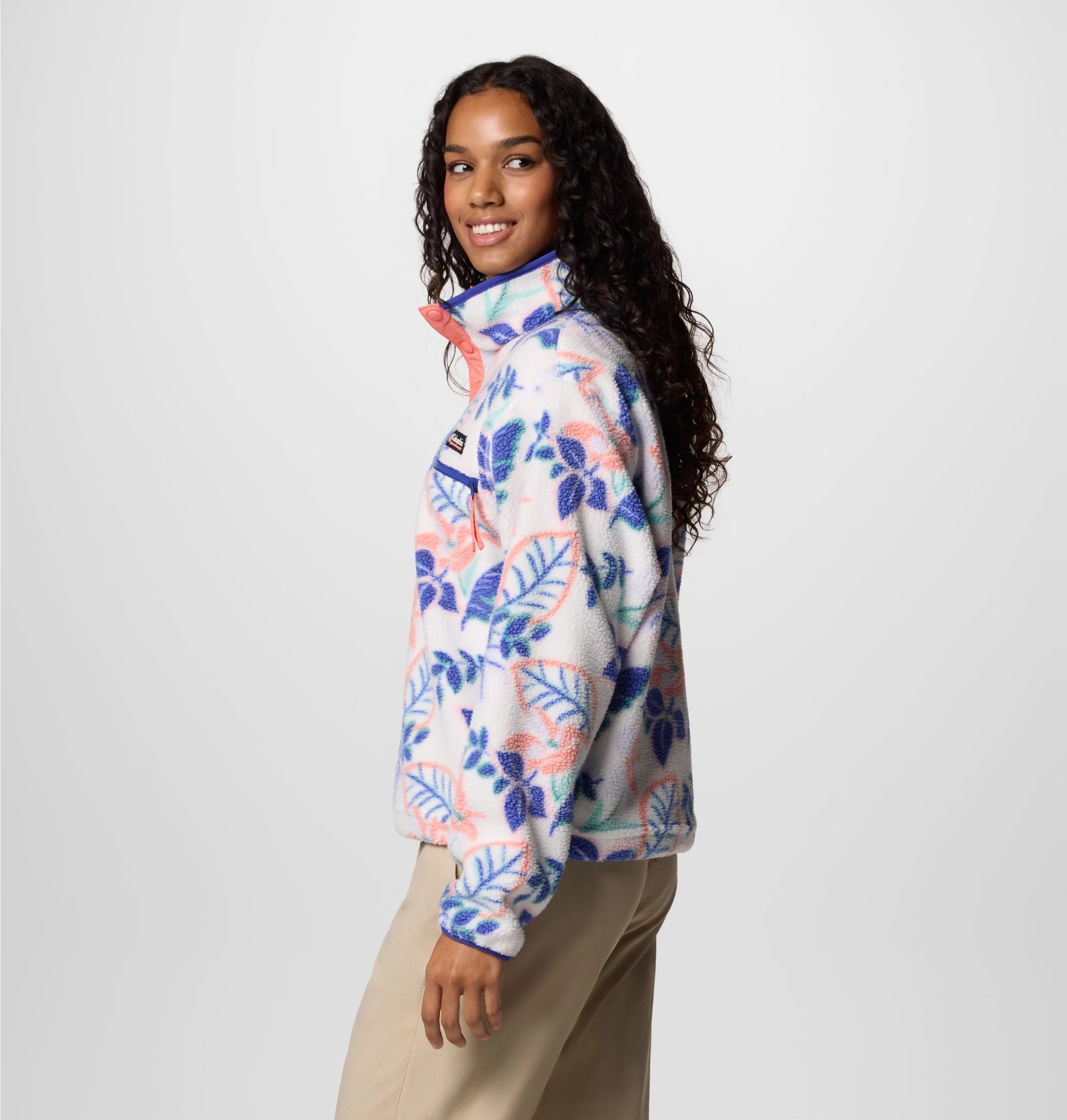 Women's Helvetia™ II Cropped Sherpa Half Snap Printed Fleece | Columbia | Portwest - The Outdoor Shop