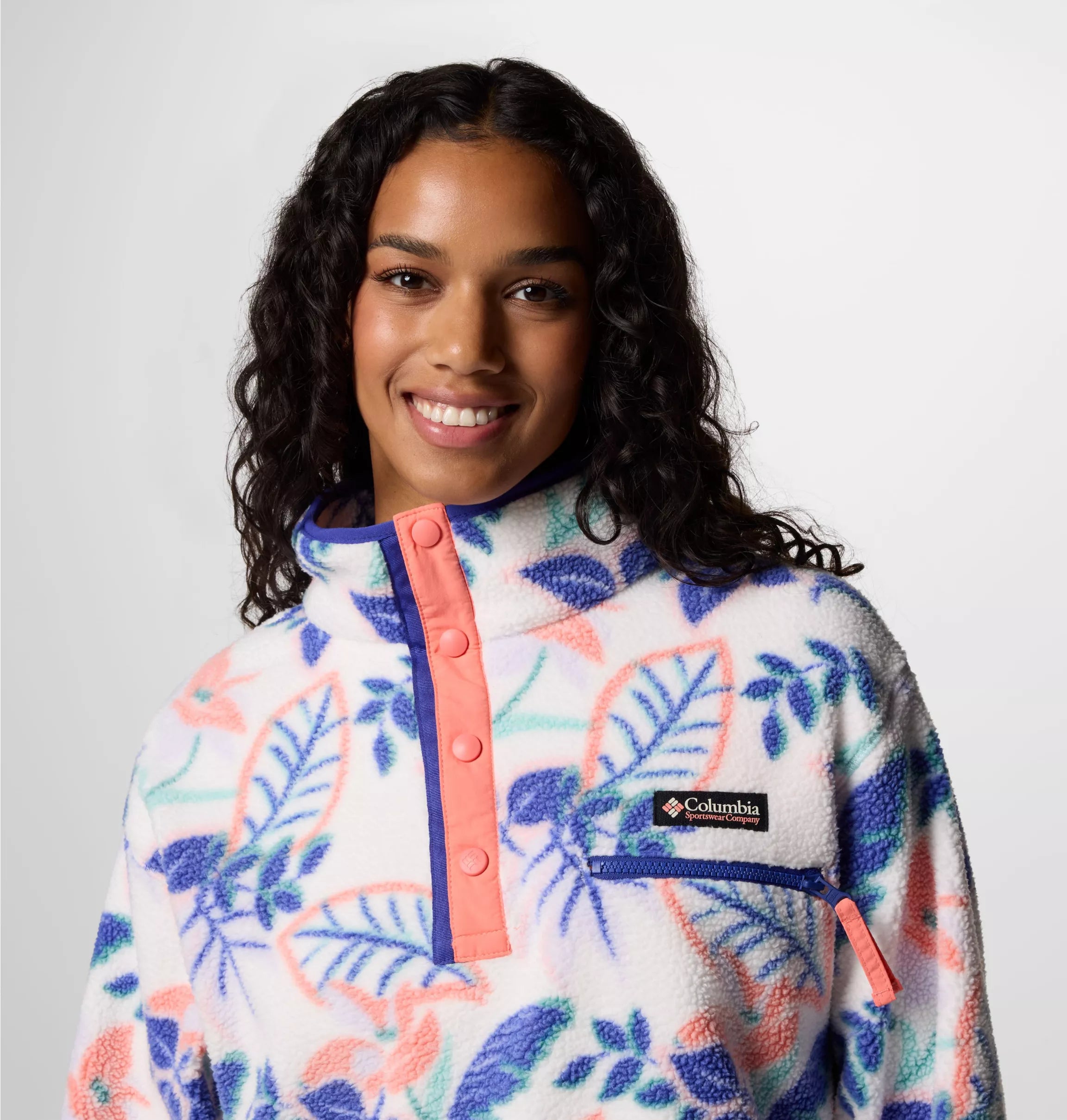 Women's Helvetia™ II Cropped Sherpa Half Snap Printed Fleece | Columbia | Portwest - The Outdoor Shop