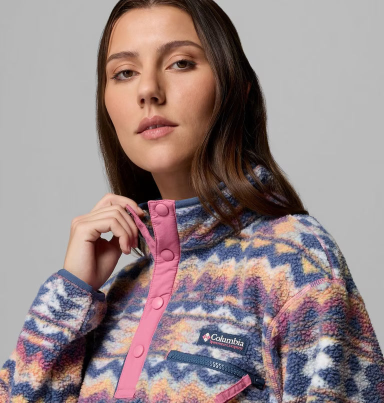 Women's Helvetia™ II Cropped Sherpa Half Snap Printed Fleece | Columbia | Portwest - The Outdoor Shop