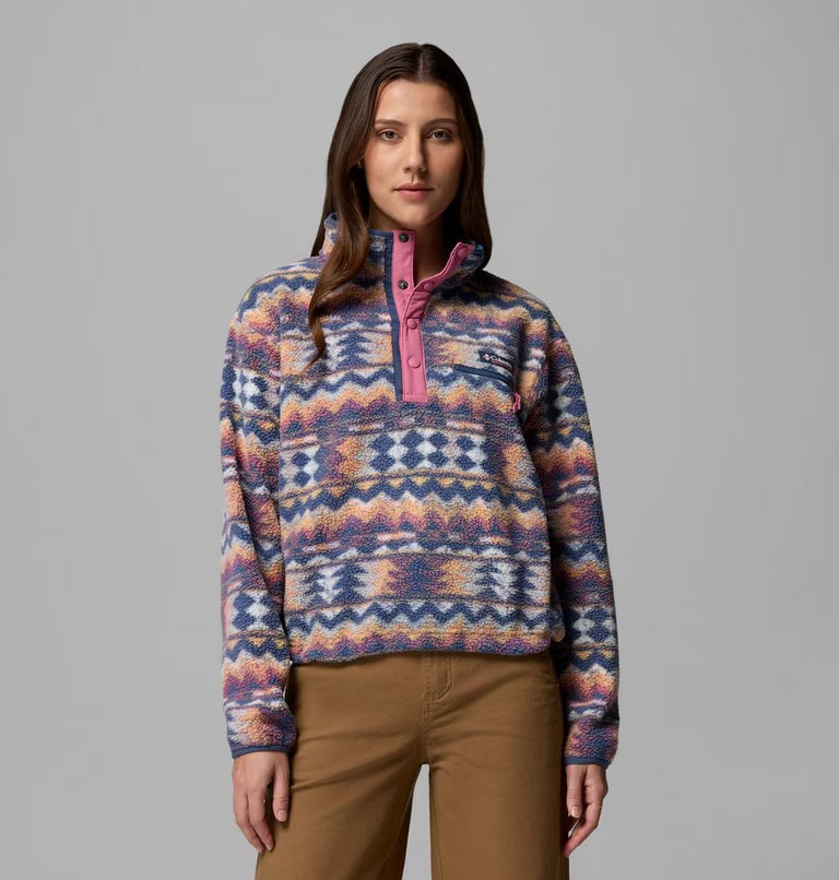 Women's Helvetia™ II Cropped Sherpa Half Snap Printed Fleece | Columbia | Portwest - The Outdoor Shop