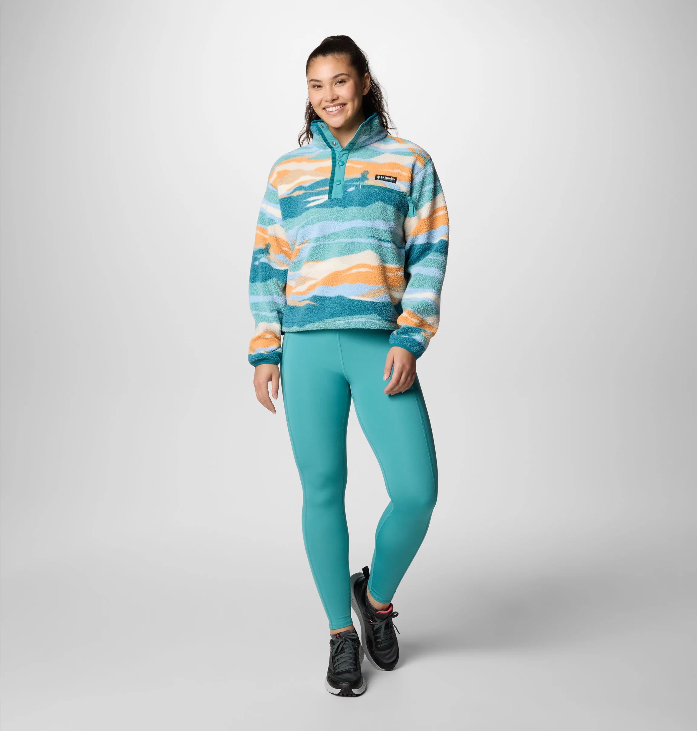 Women's Helvetia™ II Cropped Sherpa Half Snap Printed Fleece | Columbia | Portwest - The Outdoor Shop
