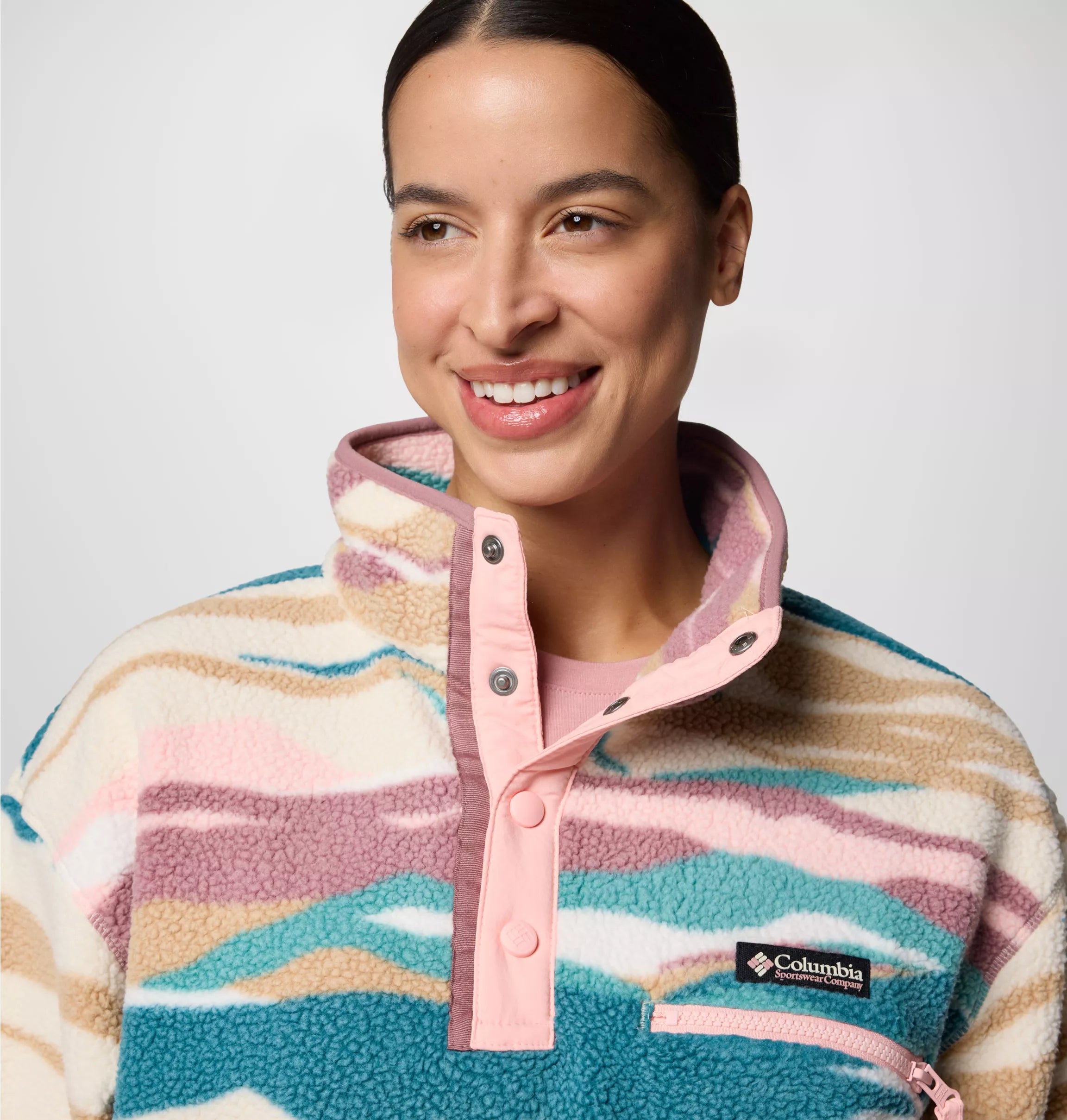 Women's Helvetia™ II Cropped Sherpa Half Snap Printed Fleece | Columbia | Portwest - The Outdoor Shop