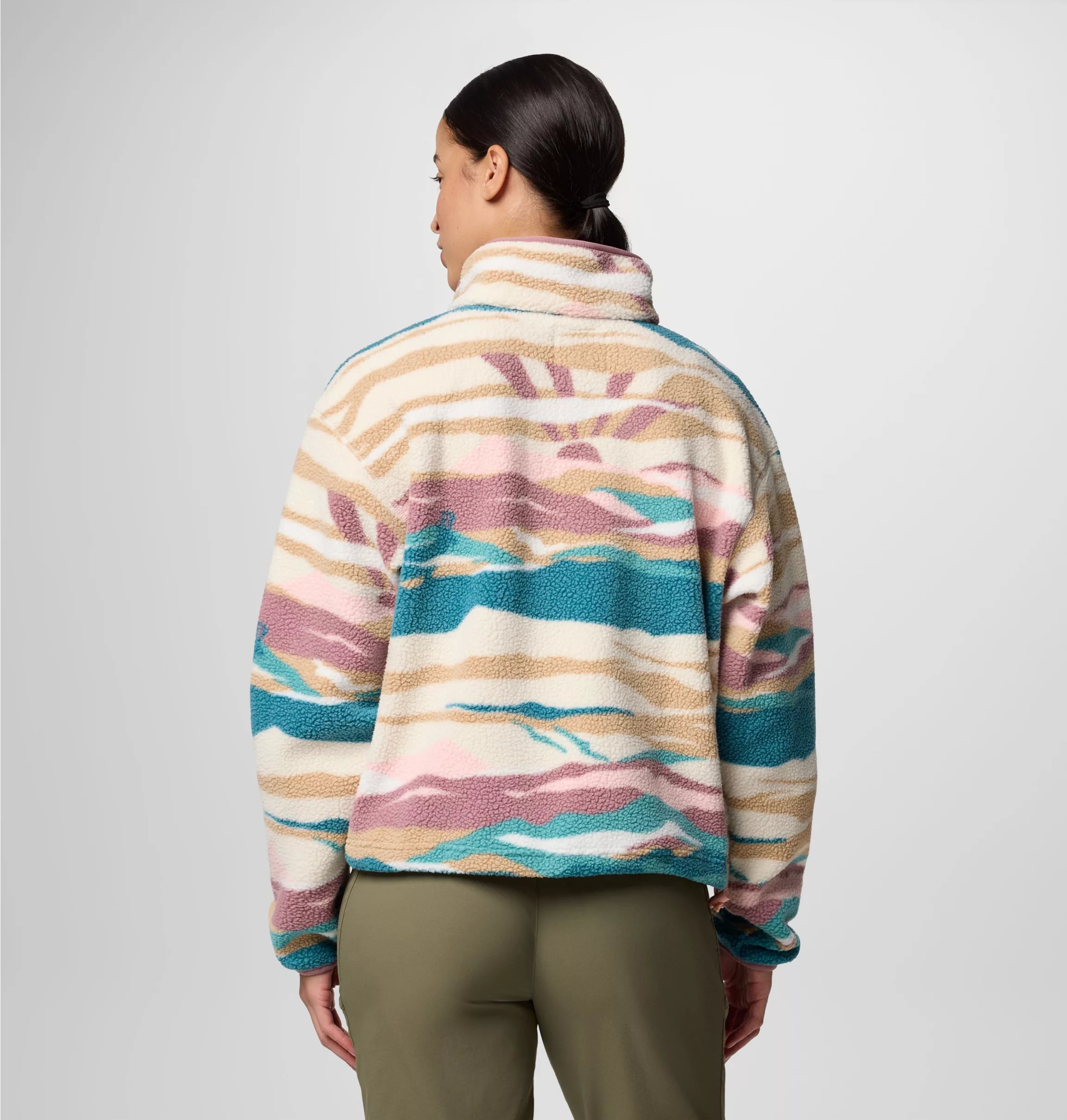 Women's Helvetia™ II Cropped Sherpa Half Snap Printed Fleece | Columbia | Portwest - The Outdoor Shop