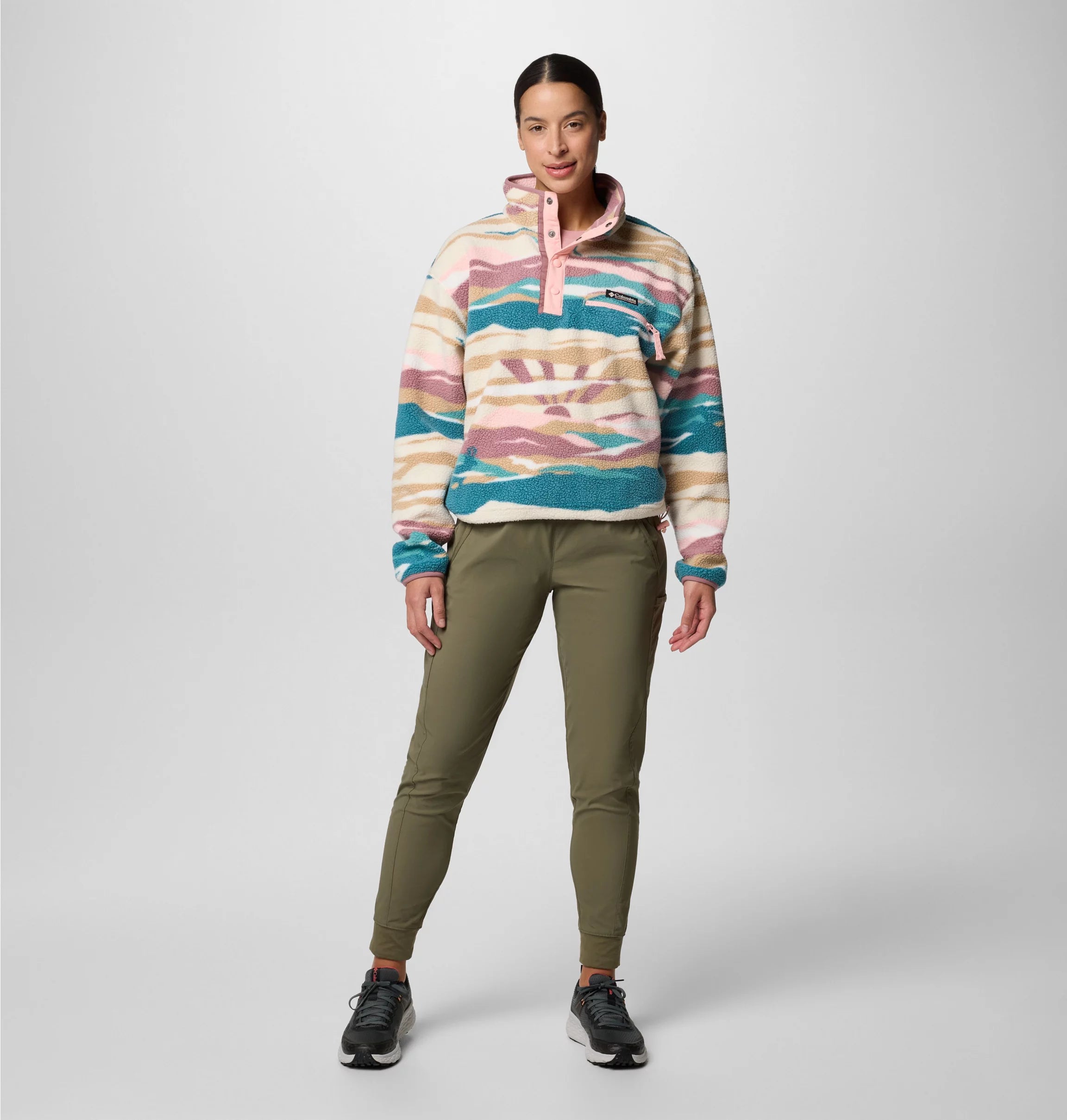Women's Helvetia™ II Cropped Sherpa Half Snap Printed Fleece | Columbia | Portwest - The Outdoor Shop