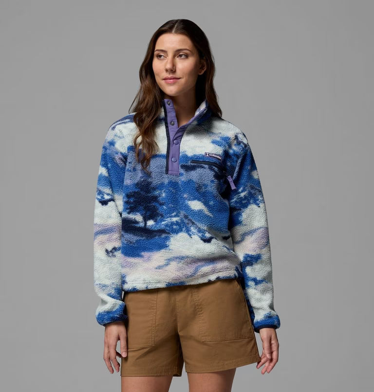 Women's Helvetia™ II Cropped Sherpa Half Snap Printed Fleece | Columbia | Portwest - The Outdoor Shop