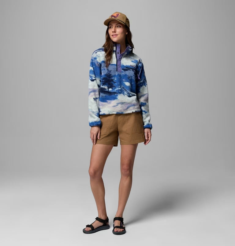 Women's Helvetia™ II Cropped Sherpa Half Snap Printed Fleece | Columbia | Portwest - The Outdoor Shop