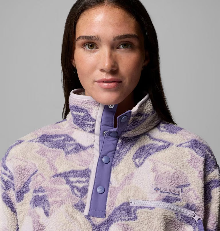 Women's Helvetia™ II Cropped Sherpa Half Snap Printed Fleece | Columbia | Portwest - The Outdoor Shop