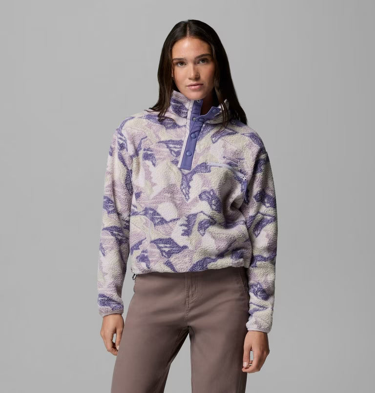 Women's Helvetia™ II Cropped Sherpa Half Snap Printed Fleece | Columbia | Portwest - The Outdoor Shop