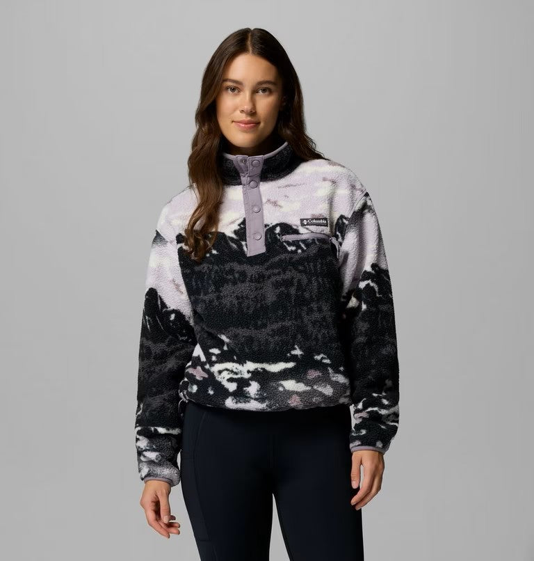 Women's Helvetia™ II Cropped Sherpa Half Snap Printed Fleece | Columbia | Portwest - The Outdoor Shop