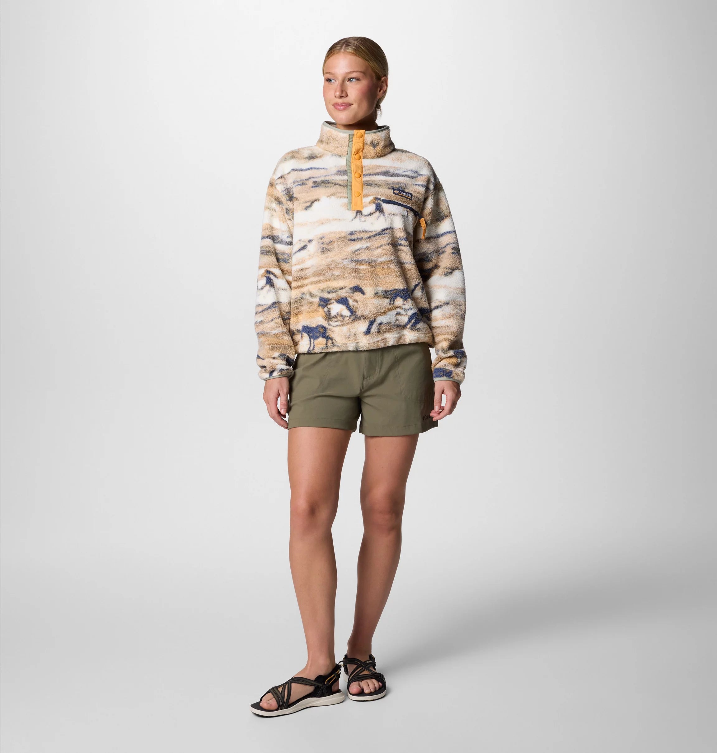 Women's Helvetia™ II Cropped Sherpa Half Snap Printed Fleece | Columbia | Portwest - The Outdoor Shop
