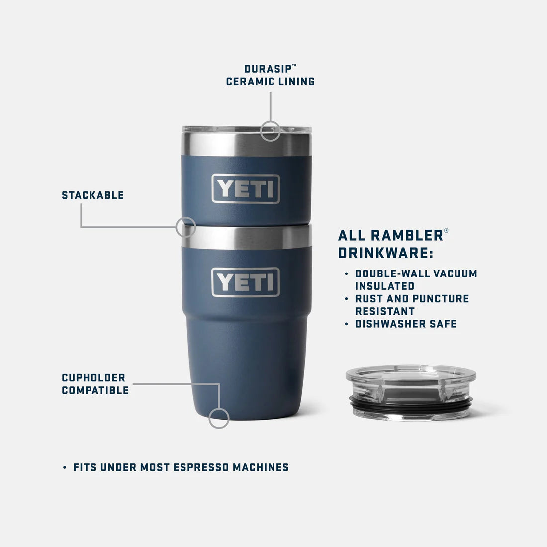 YETI Rambler® 8oz (236 ml) Stackable Cup | YETI | Portwest - The Outdoor Shop