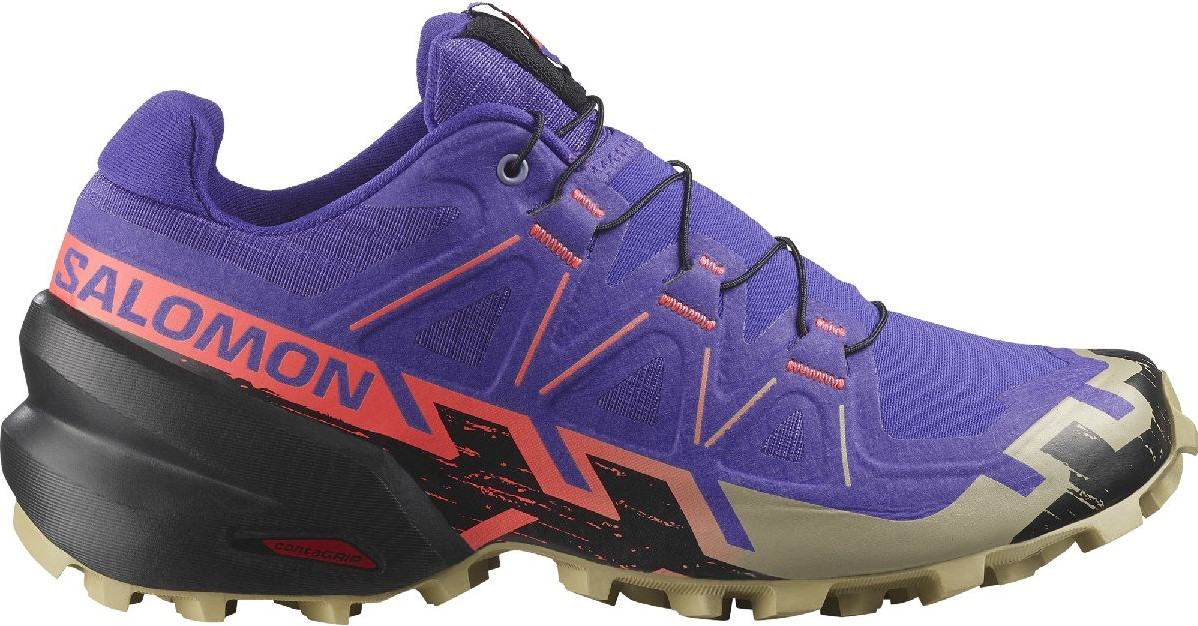 SALOMON SPEEDCROSS 6 - Trail running shoes - liberty black/neon flame