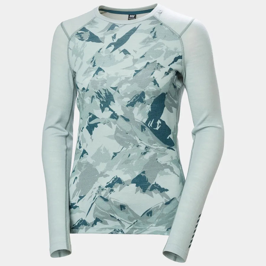 Women’s LIFA® Merino Midweight Graphic Long-Sleeve Crew Base Layer | Helly Hansen | Portwest - The Outdoor Shop