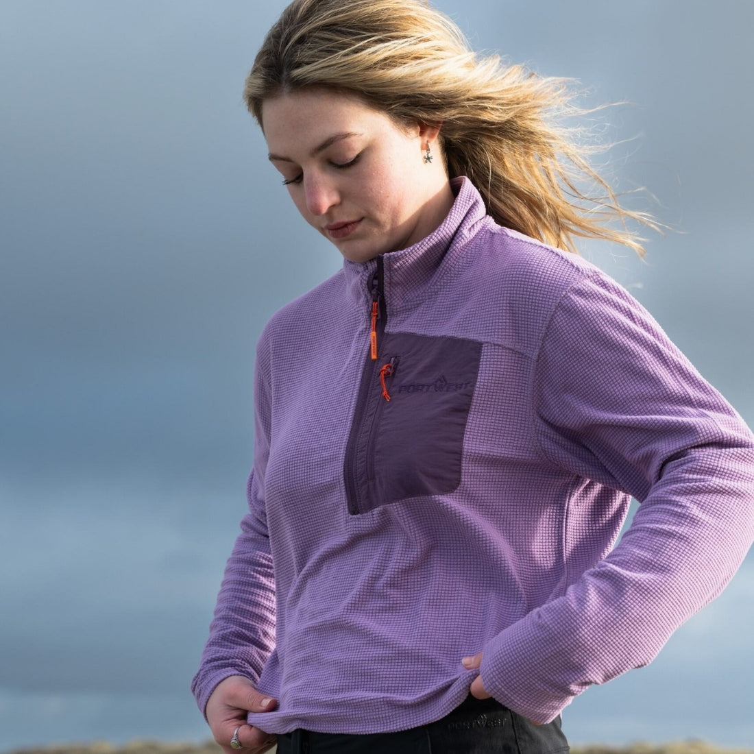 Portwest Carrowteige Women’s Grid Microfleece Quarter-Zip | Portwest | Portwest - The Outdoor Shop