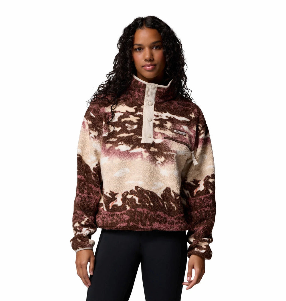 Women's Helvetia™ II Cropped Sherpa Half Snap Printed Fleece | Columbia | Portwest - The Outdoor Shop