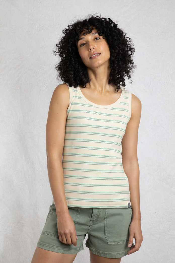 Women's Luna Organic Cotton Ribbed Stripe Vest | Weird Fish | Portwest - The Outdoor Shop