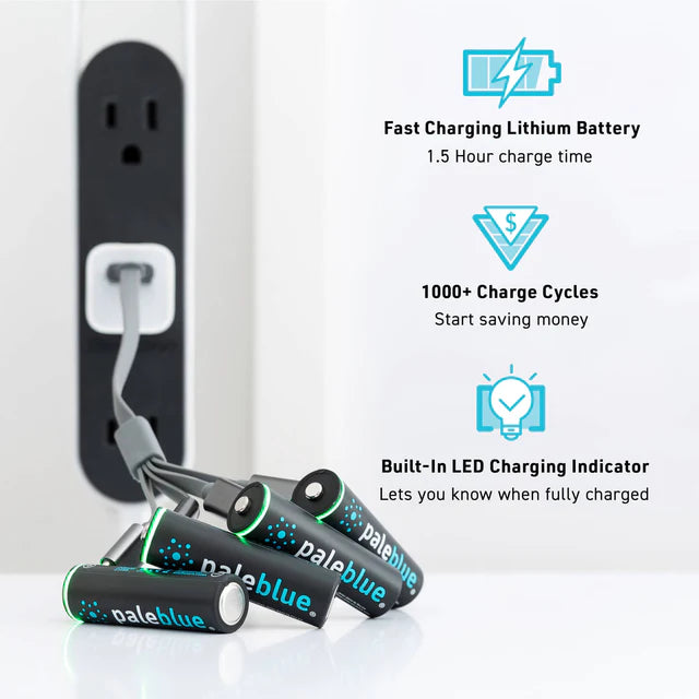 AA USB-C Rechargeable Batteries | PALE BLUE | Portwest - The Outdoor Shop