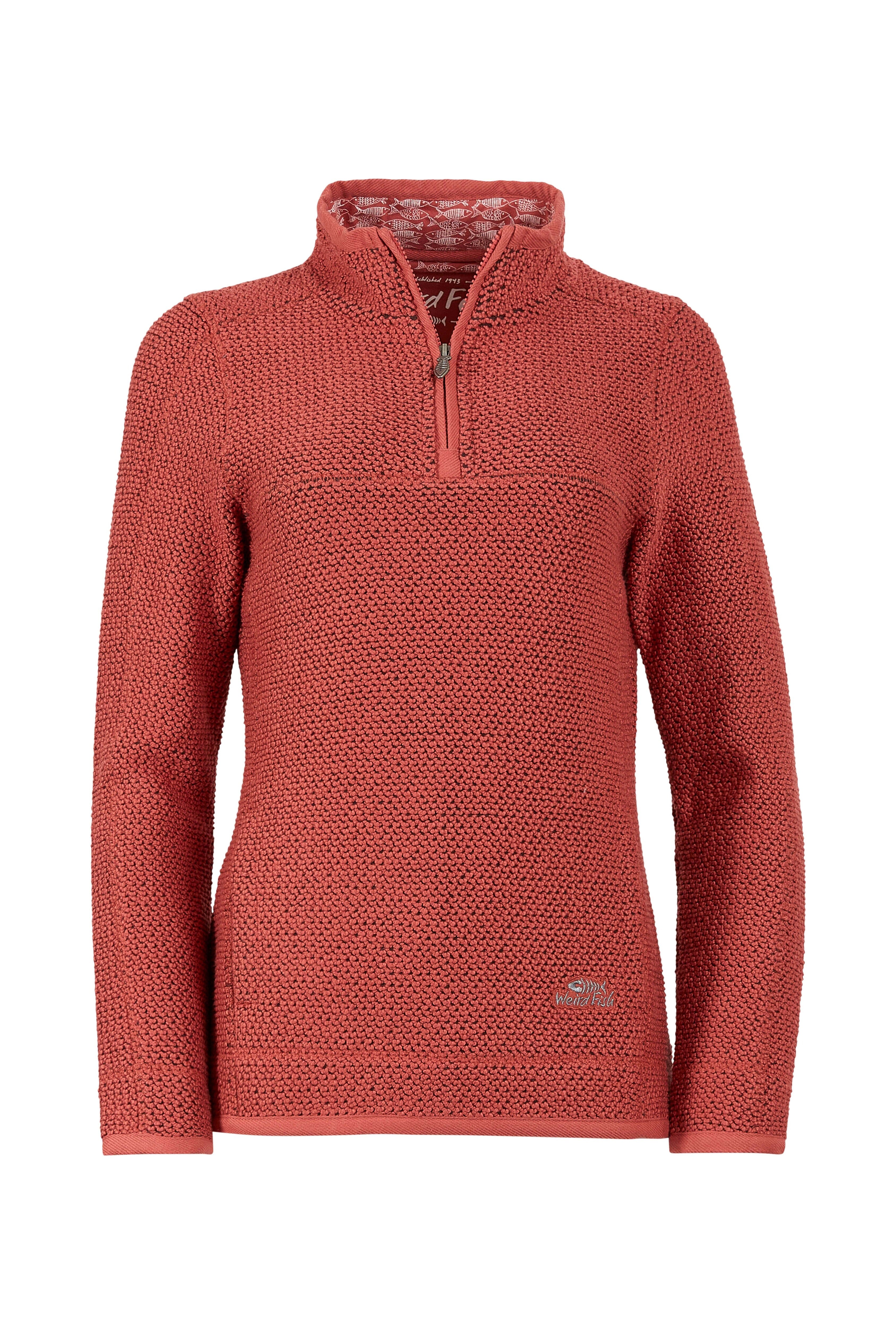 Weird Fish Womens Aria 1/4 Zip Macaroni Jumper | WEIRD FISH | Portwest Ireland