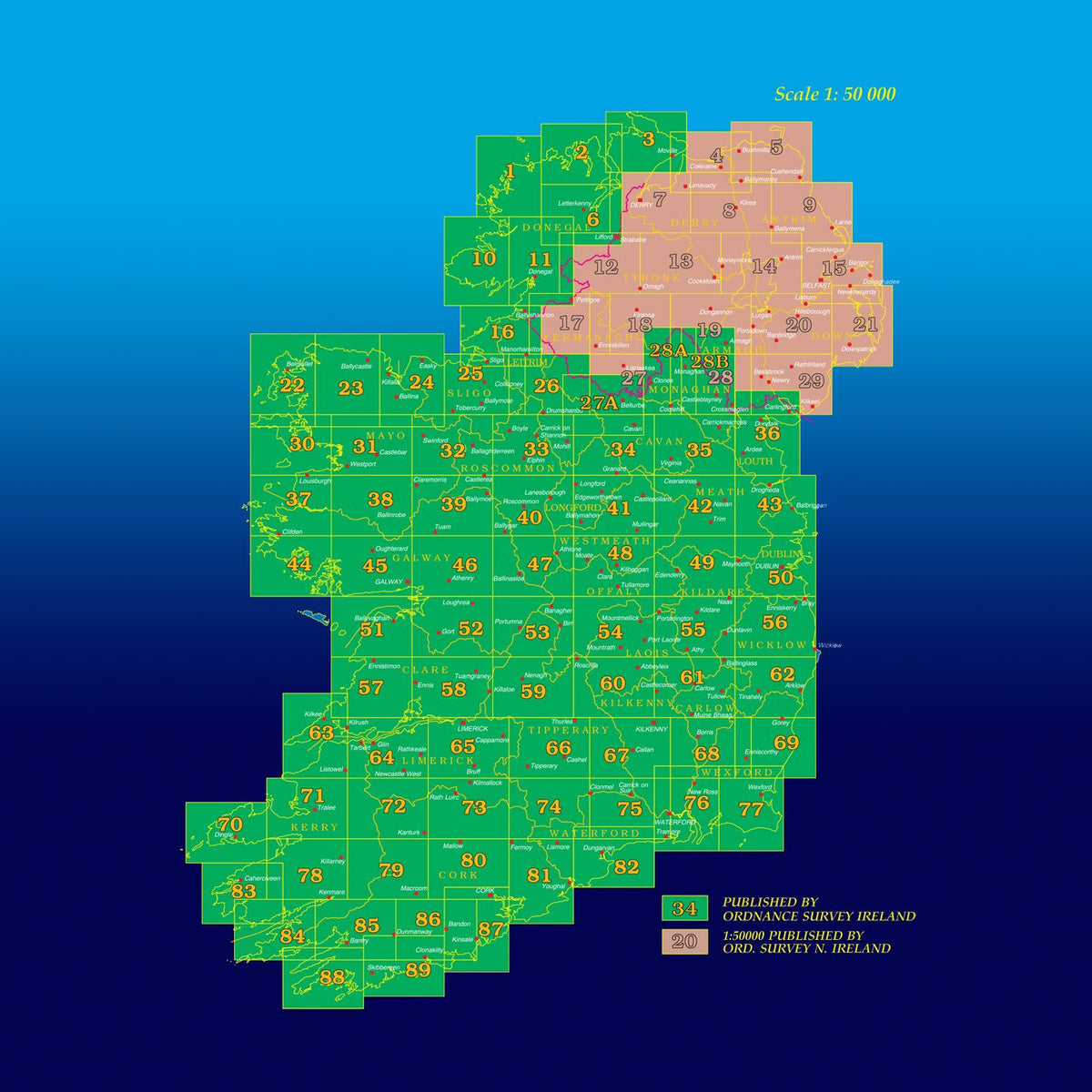 Discovery Series Map - Ordnance Survey Maps OSI | Ordnance Survey Ireland | Portwest Ireland